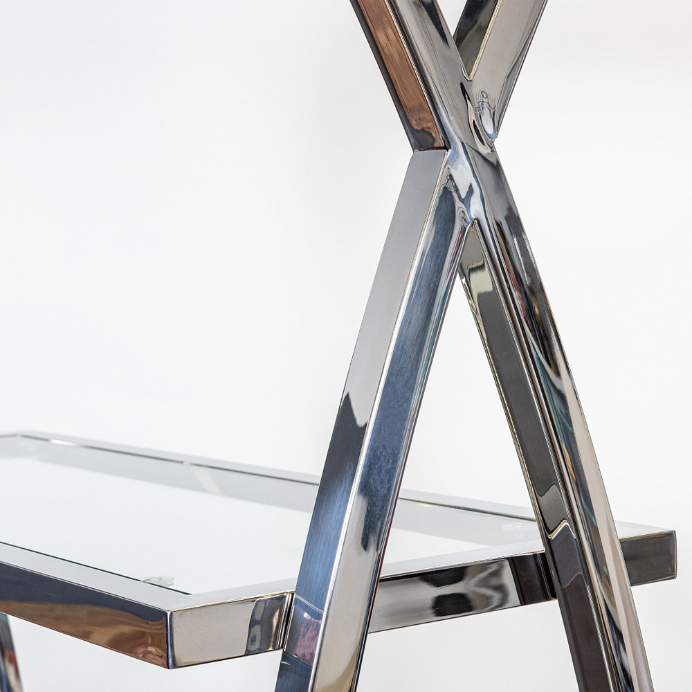 Металлический стеллаж со стеклянными полками Molecule