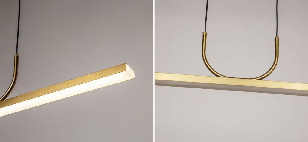 Минималистичная золотая люстра Trumpet tube