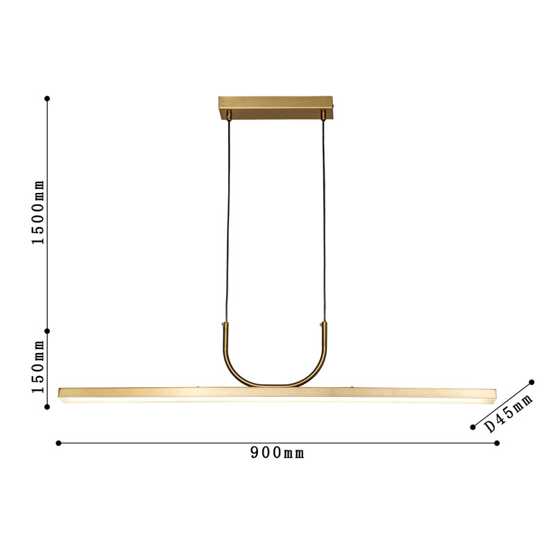 Минималистичная золотая люстра Trumpet tube