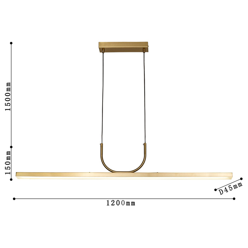 Минималистичная золотая люстра Trumpet tube