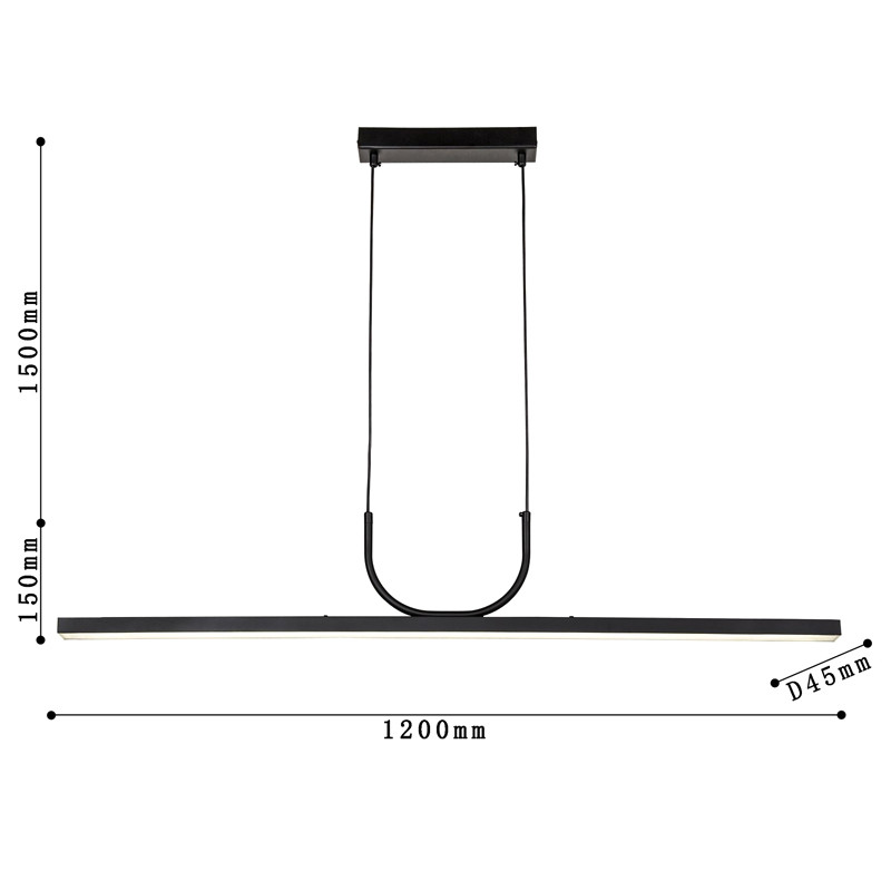 Минималистичная черная люстра Trumpet tube