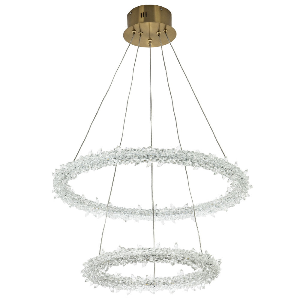 Многоярусная кольцевая люстра с хрустальным декором Gilbertine Crystals Two Rings Chandelier