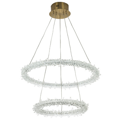 Многоярусная кольцевая люстра с хрустальным декором Gilbertine Crystals Two Rings Chandelier