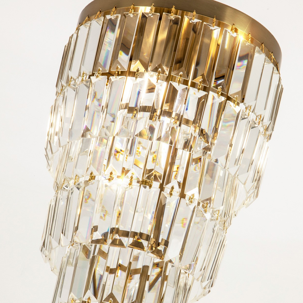 Многоярусная люстра с прямоугольными хрустальными подвесками Allard Crystal Chandelier