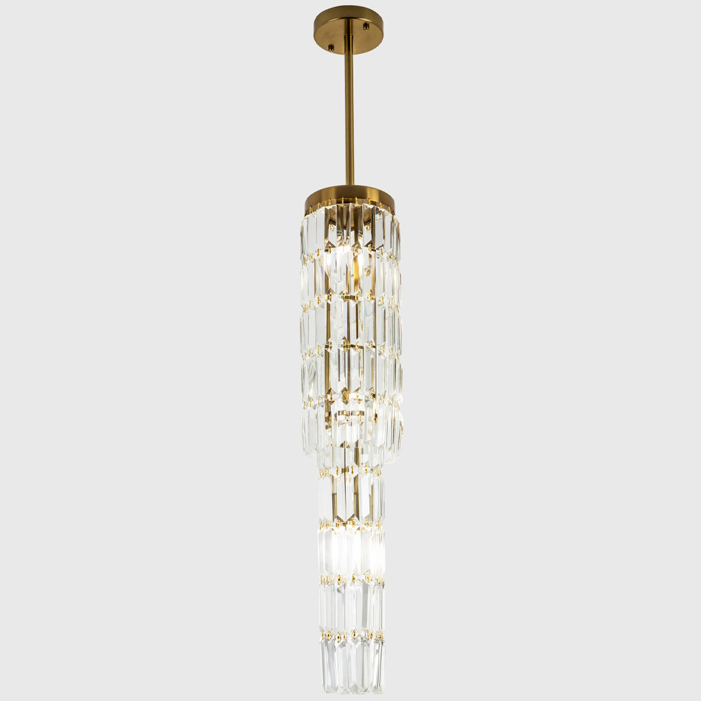 Многоярусная люстра с прямоугольными хрустальными подвесками Allard Crystal Chandelier 3