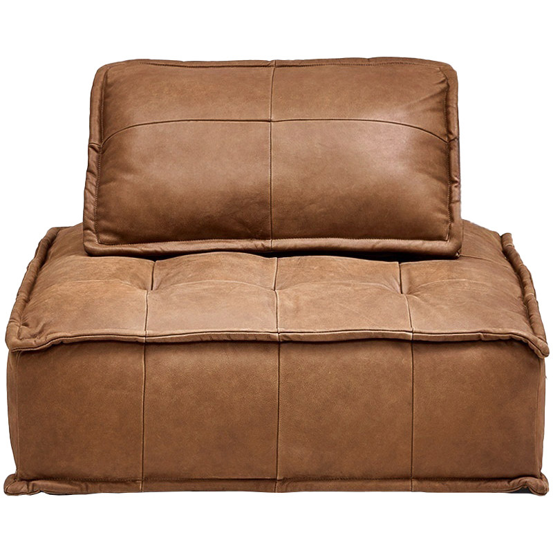 Модульное коричневое кожаное кресло Caron Leather Armchair
