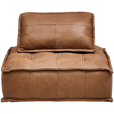 Модульное коричневое кожаное кресло Caron Leather Armchair