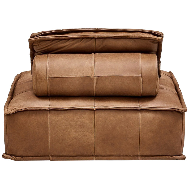 Модульное коричневое кожаное кресло Caron Leather Armchair