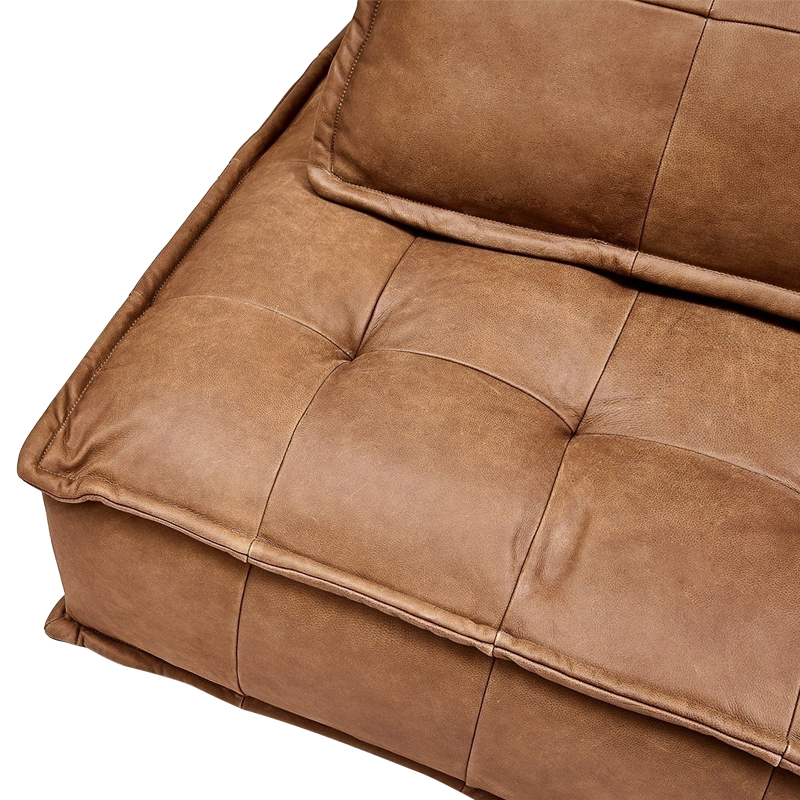 Модульное коричневое кожаное кресло Caron Leather Armchair