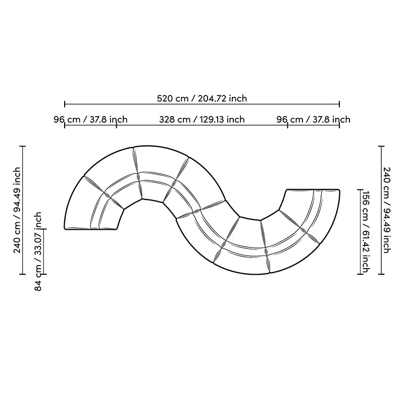 Модульный диван Eichholtz Sofa Lindau Inside Corner