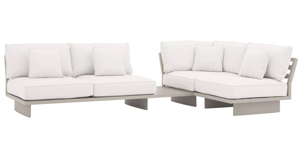 Модульный диван Eichholtz Sofa Royal Palm Белый Бежевый