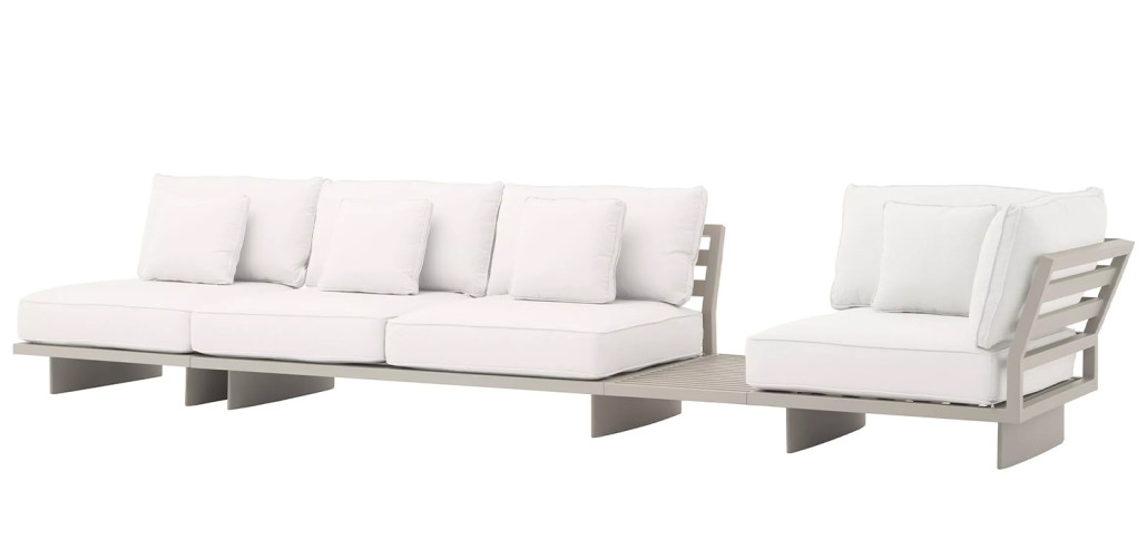 Модульный диван Eichholtz Sofa Royal Palm Белый Бежевый