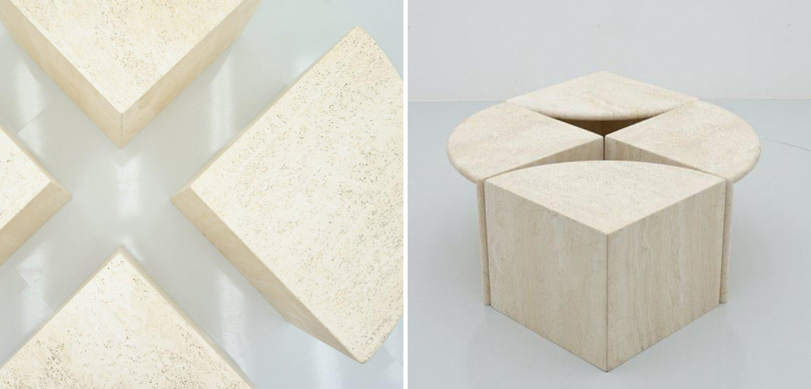 Модульный кофейный стол Set of Four Travertine Side or Coffee Tables