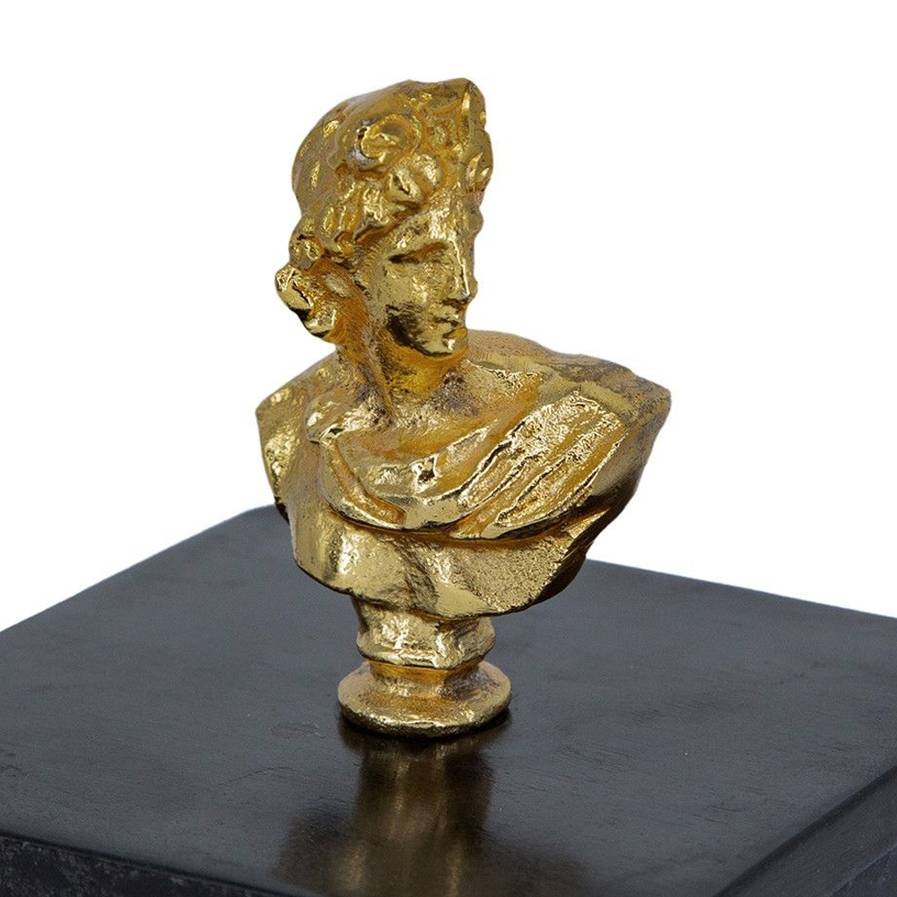 Мраморная шкатулка с бюстом из металла KELLY WEARSTLER