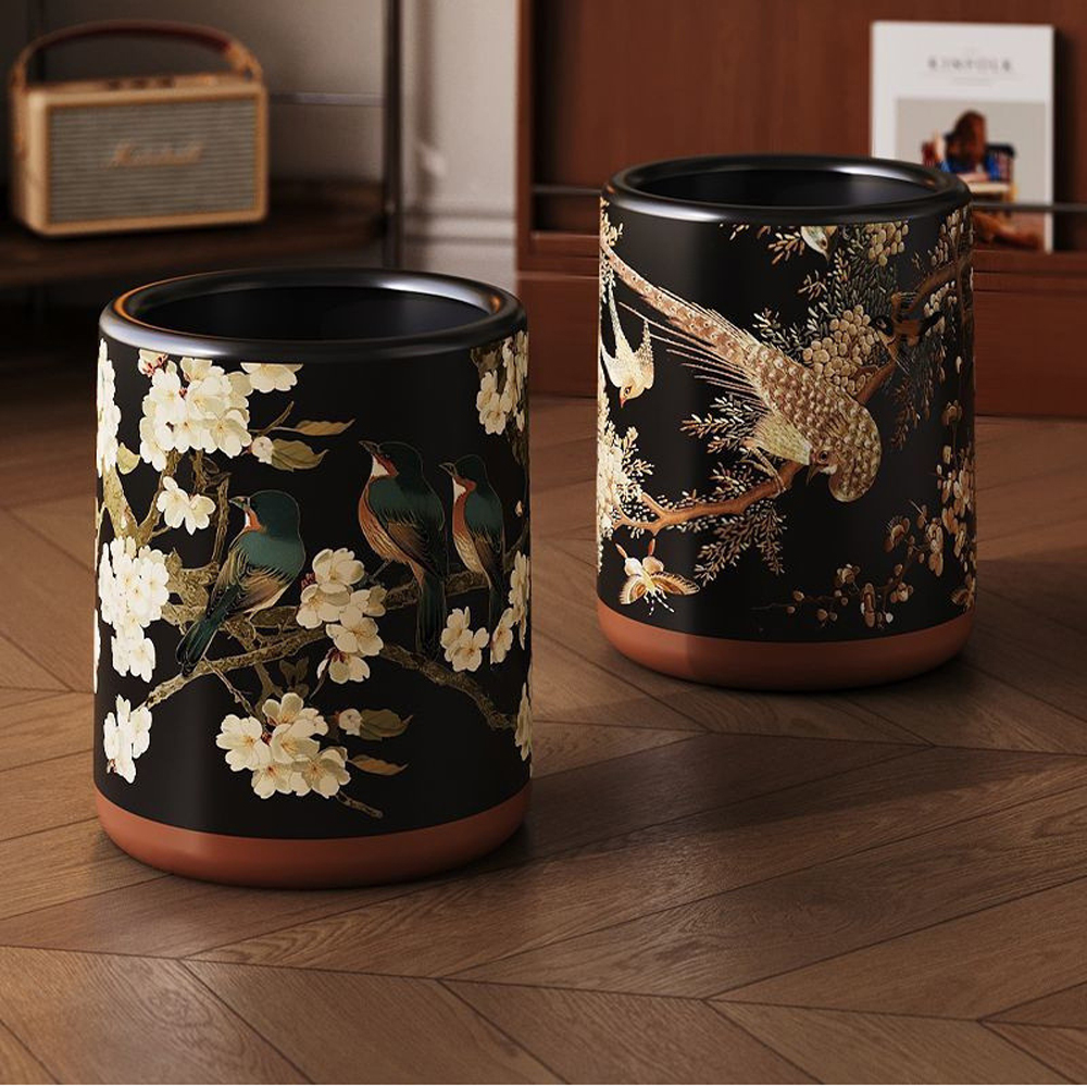 Мусорное ведро в китайском стиле Flower Trash Can