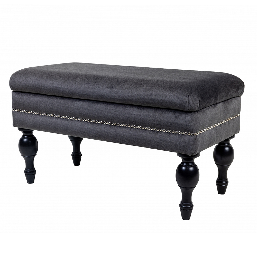 Мягкая банкетка с зоной для хранения Casket Dark Grey