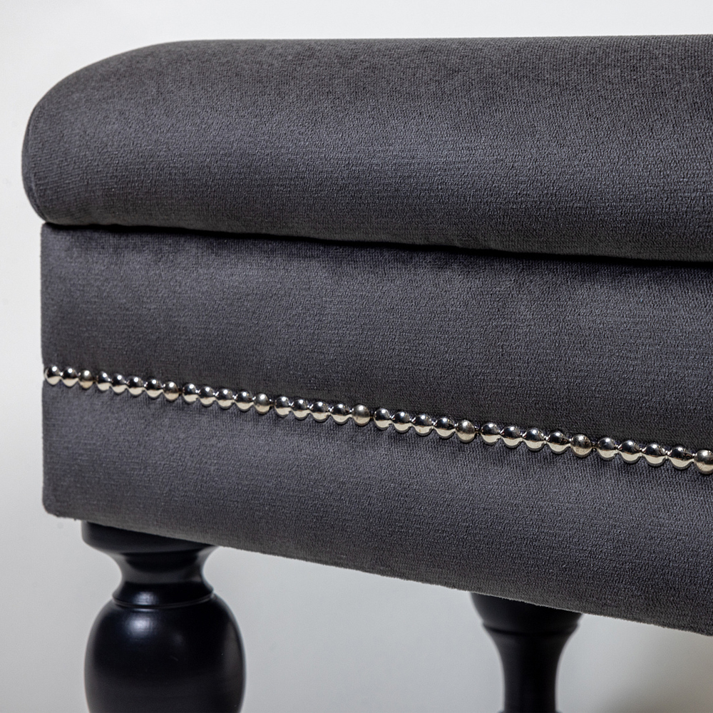 Мягкая банкетка с зоной для хранения Casket Dark Grey