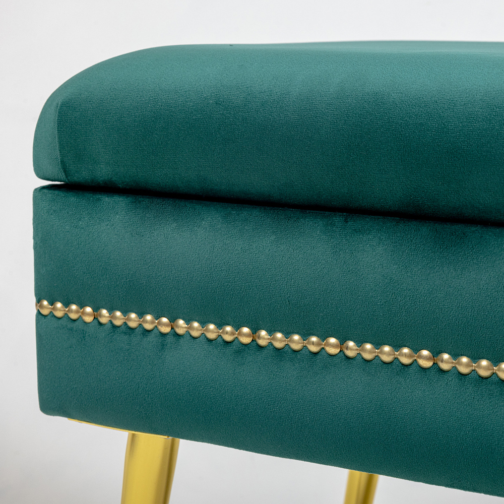 Мягкая банкетка с зоной для хранения Casket Green
