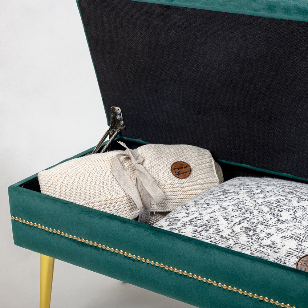 Мягкая банкетка с зоной для хранения Casket Green
