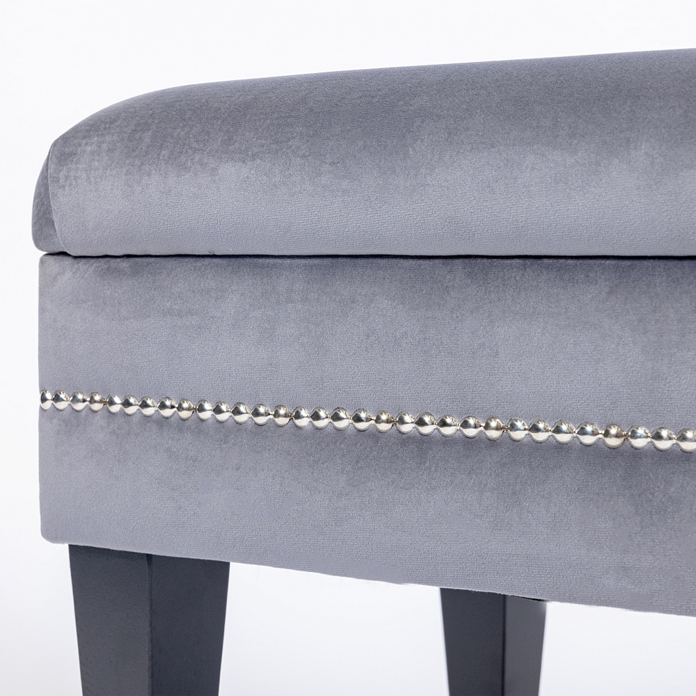 Мягкая банкетка с зоной для хранения Casket Grey