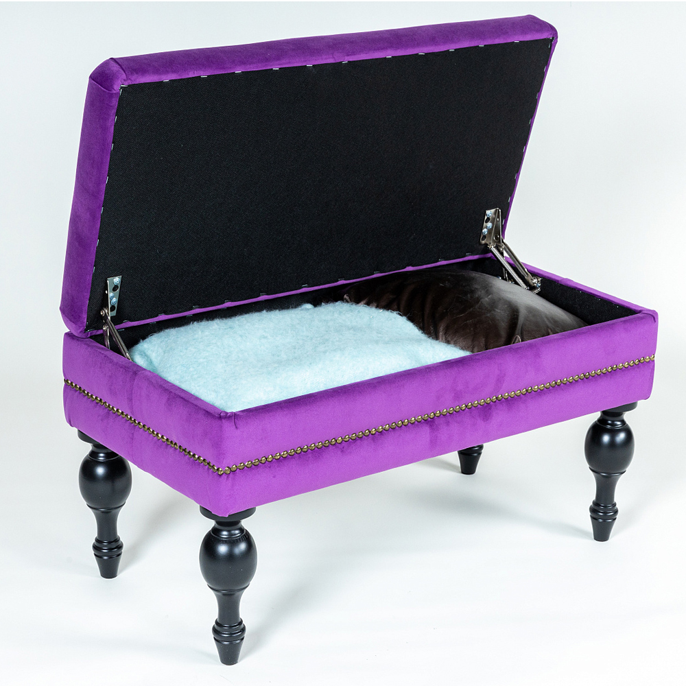 Мягкая банкетка с зоной для хранения Casket Violet