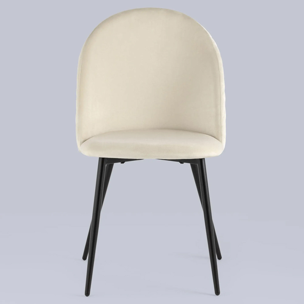 Мягкий стул в бежевом велюре Miruna Chair