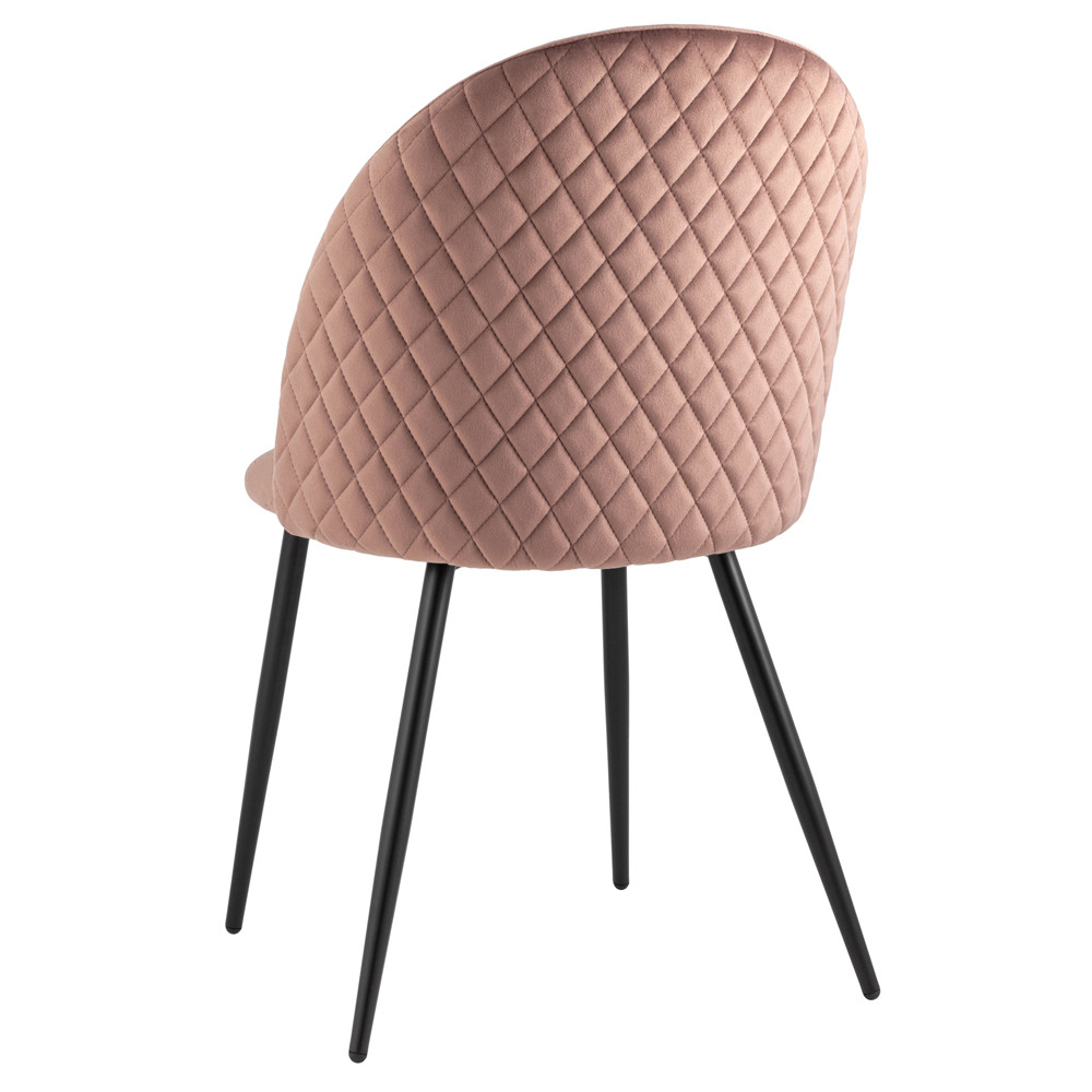 Мягкий стул в велюре пыльно-розового цвета Miruna Chair