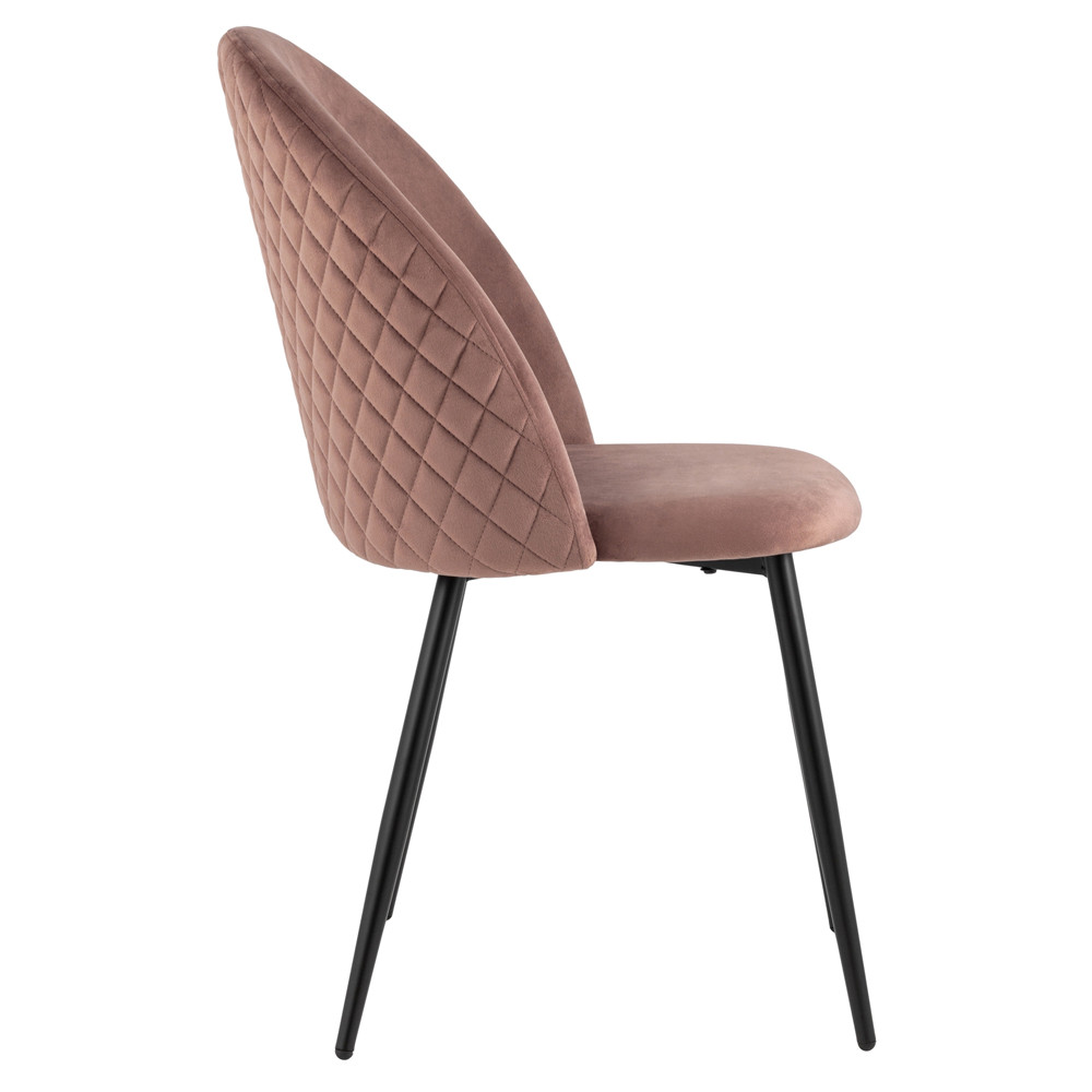 Мягкий стул в велюре пыльно-розового цвета Miruna Chair