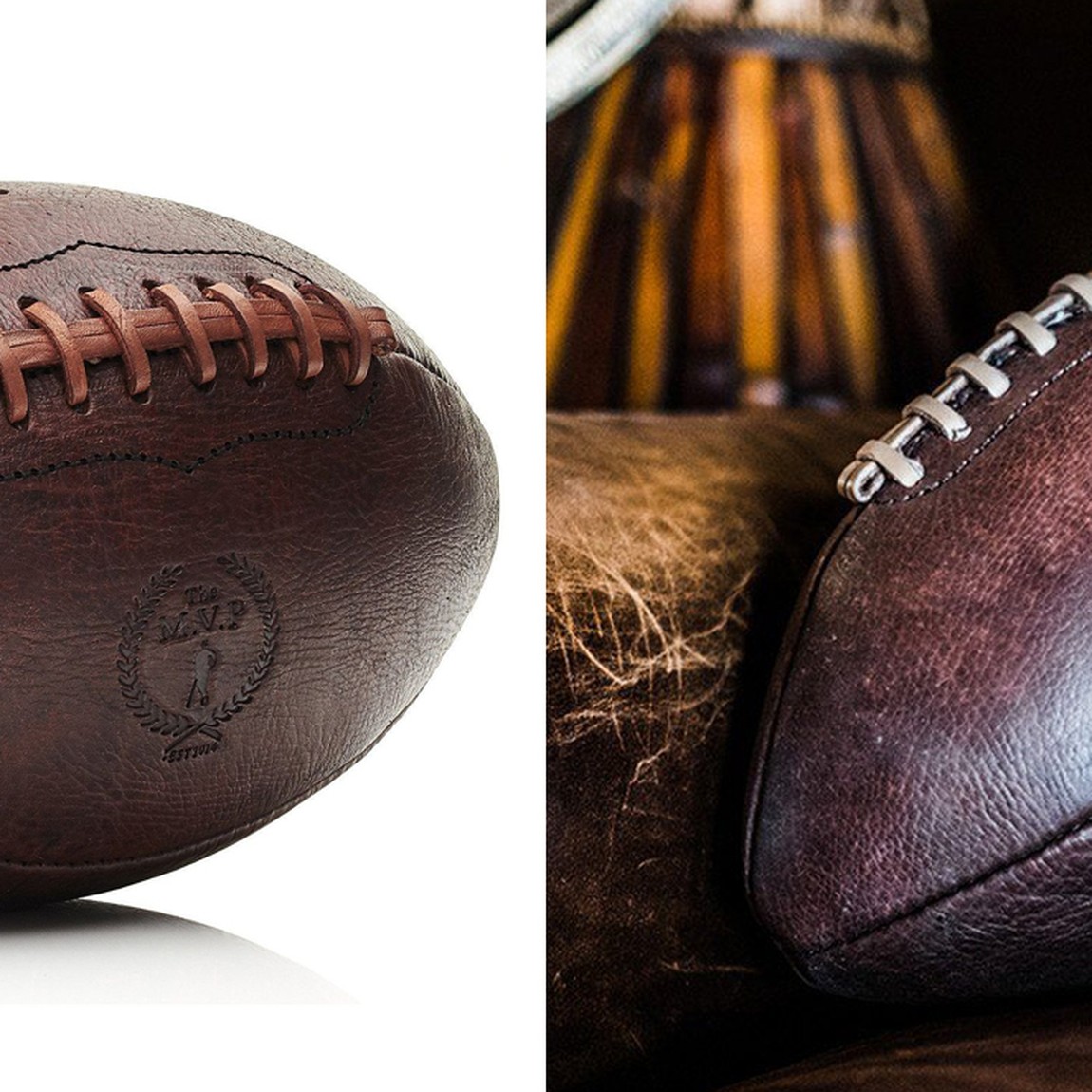 Мяч для регби RETRO HERITAGE BROWN LEATHER FOOTBALL