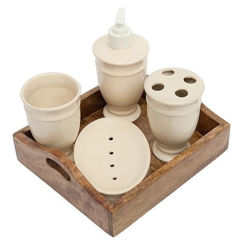 Набор для ванной Bathroom Set mango wood