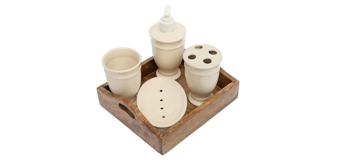 Набор для ванной Bathroom Set mango wood
