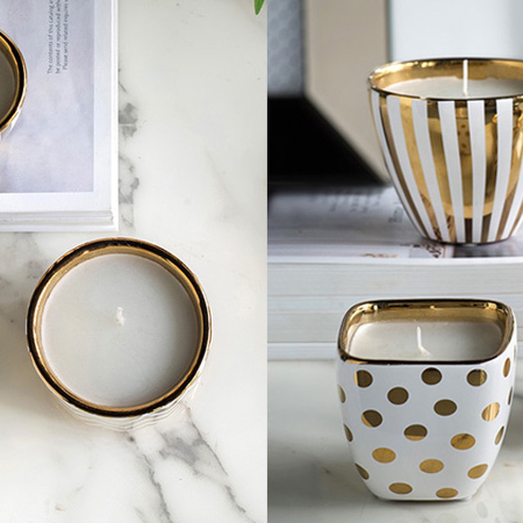 Набор из 3-х подсвечников Gold & White Ornament