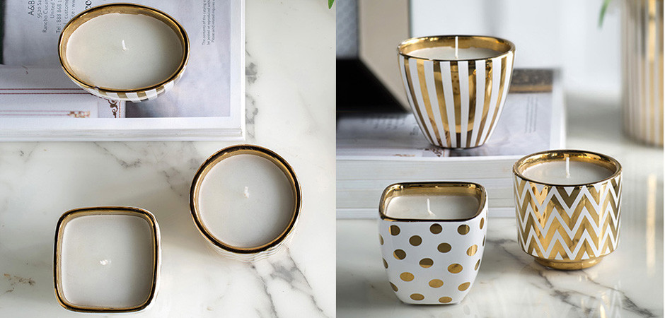 Набор из 3-х подсвечников Gold & White Ornament