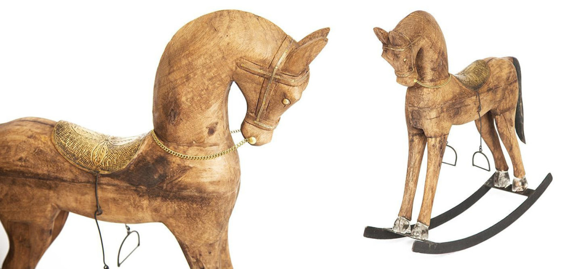 Набор из трёх лошадок дерево манго