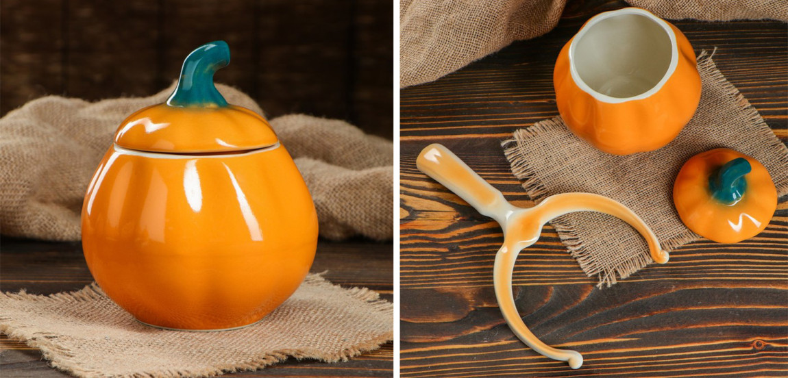 Набор керамических горшочков Pumpkin