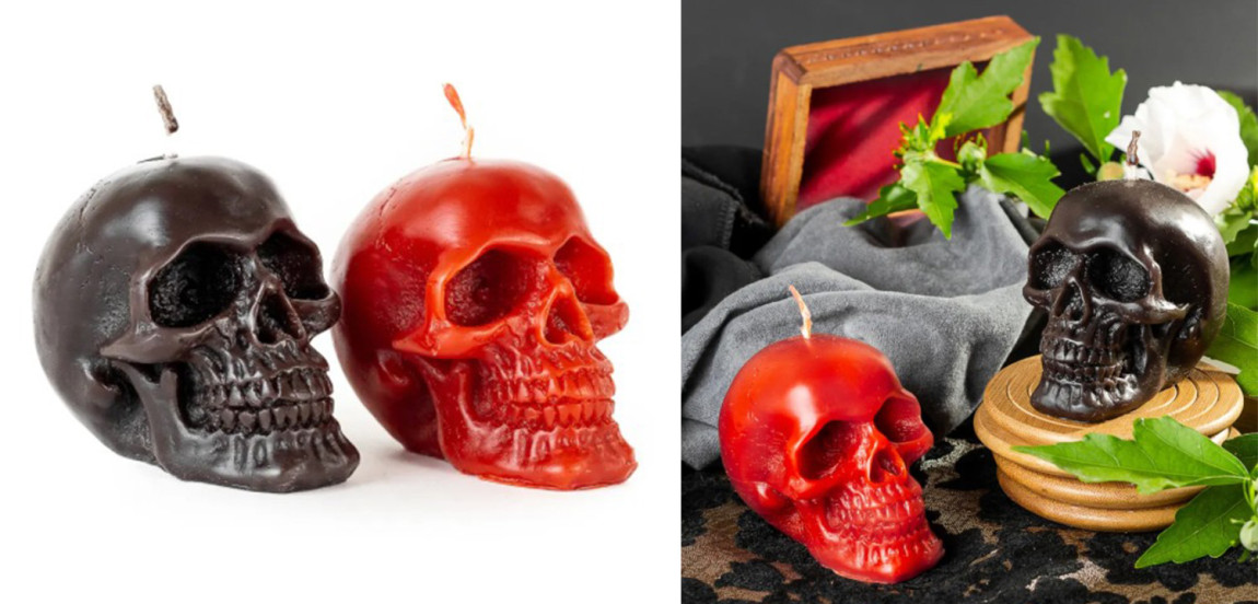 Набор свечей Black Red Skulls