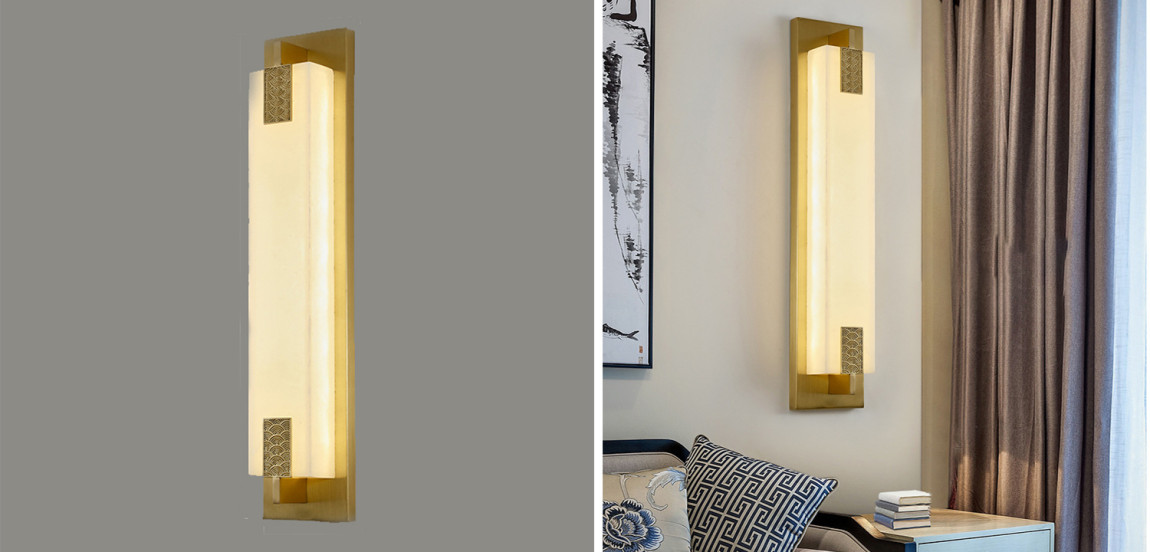 Накладной Настенный светильник Арт-Деко натуральный мрамор Art-Deco Wall Lamp
