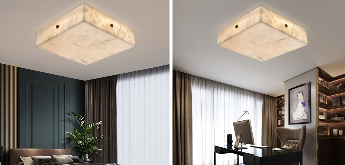 Накладной Потолочный светильник из натурального мрамора Marble cube