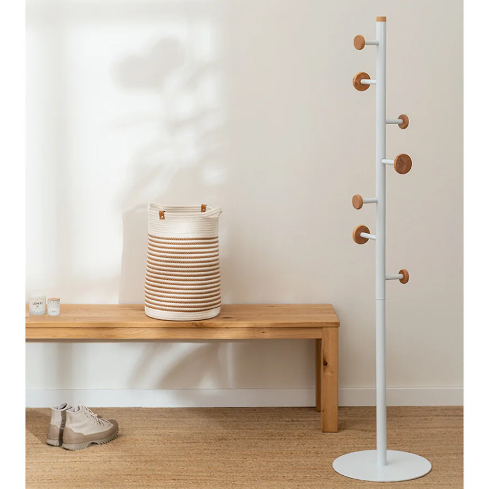 Напольная вешалка из древесины бука Unique Shaped Furniture Floor Hanger White