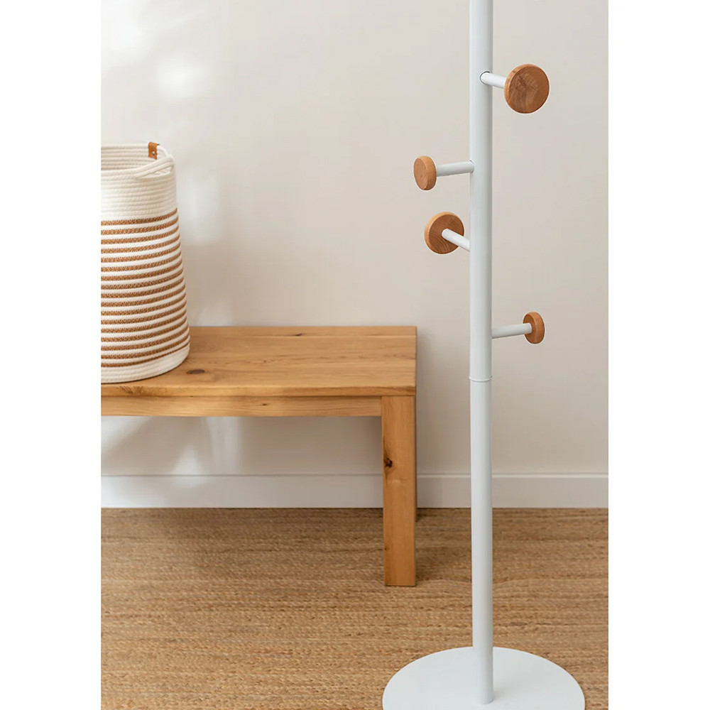 Напольная вешалка из древесины бука Unique Shaped Furniture Floor Hanger White