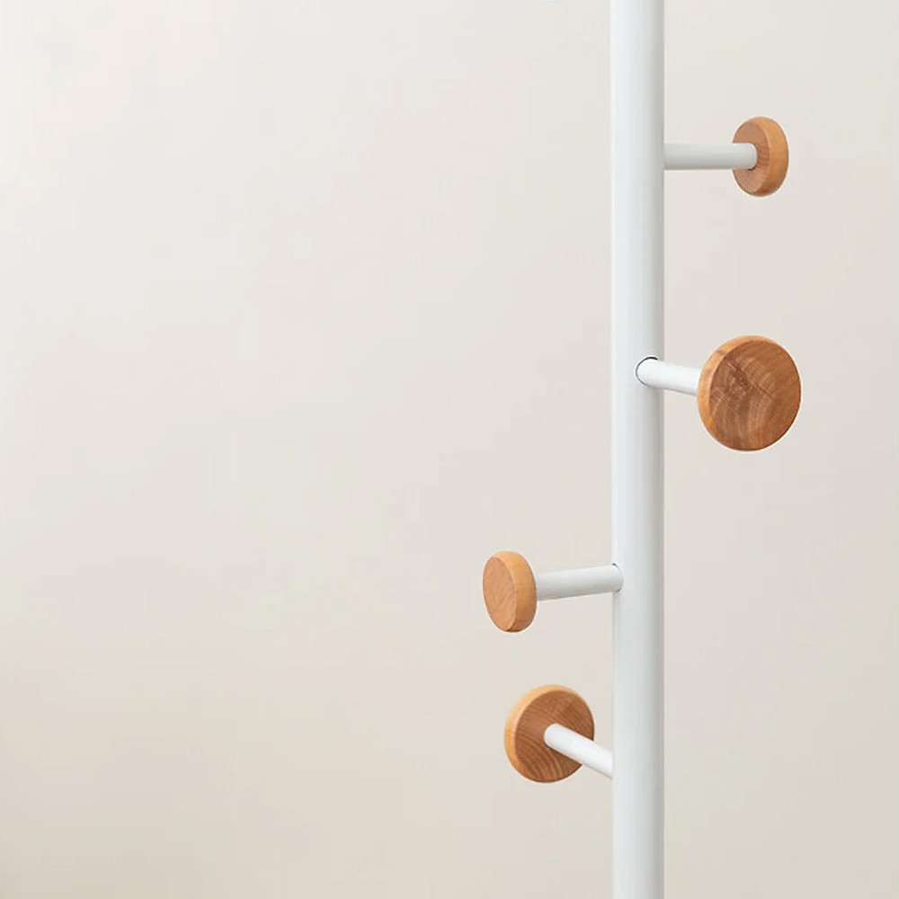 Напольная вешалка из древесины бука Unique Shaped Furniture Floor Hanger White