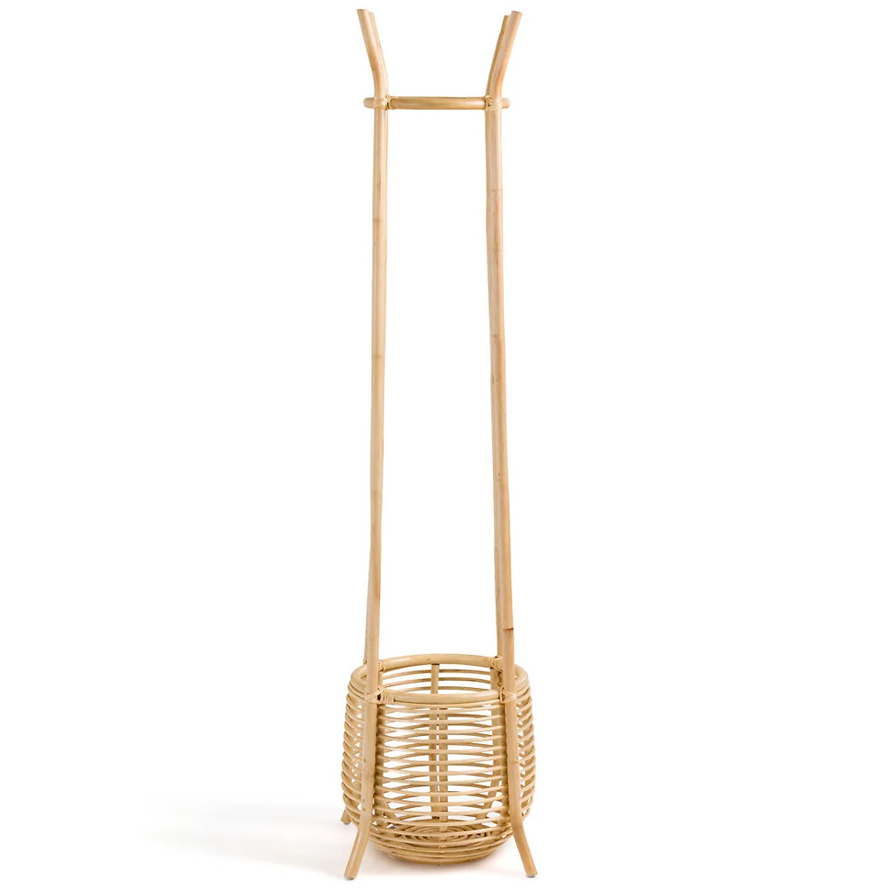 Напольная вешалка с корзиной из ротанга Trina Wicker Floor Hanger