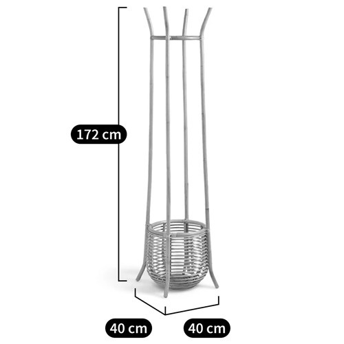 Напольная вешалка с корзиной из ротанга Trina Wicker Floor Hanger