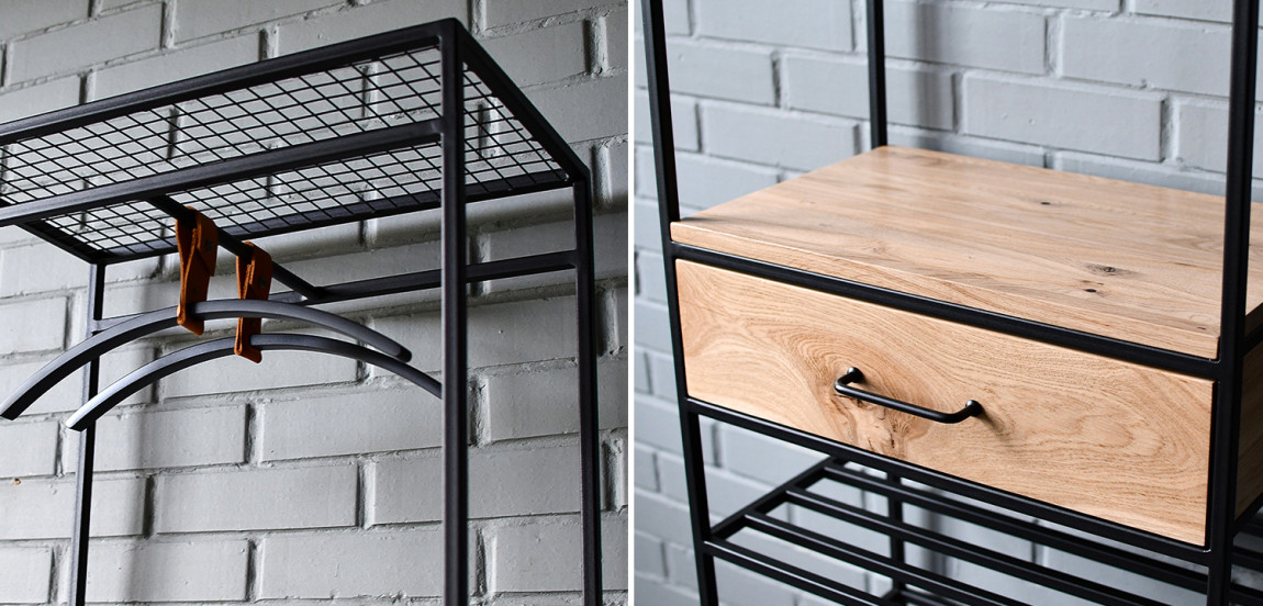 Напольная вешалка с ящиком Hatfield Industrial Floor Hanger