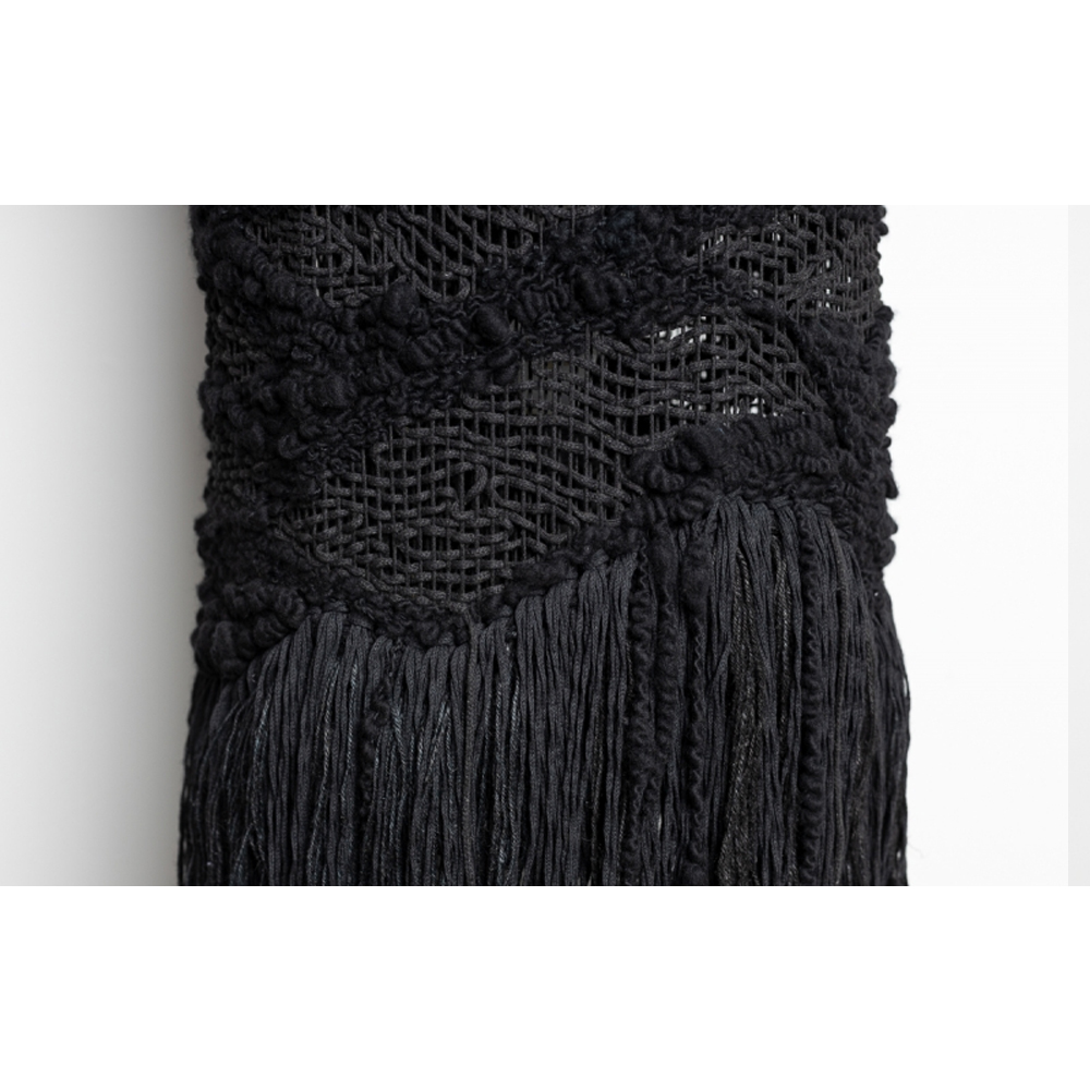 Напольная лампа черная с текстильными элементами "ЯРВИ"