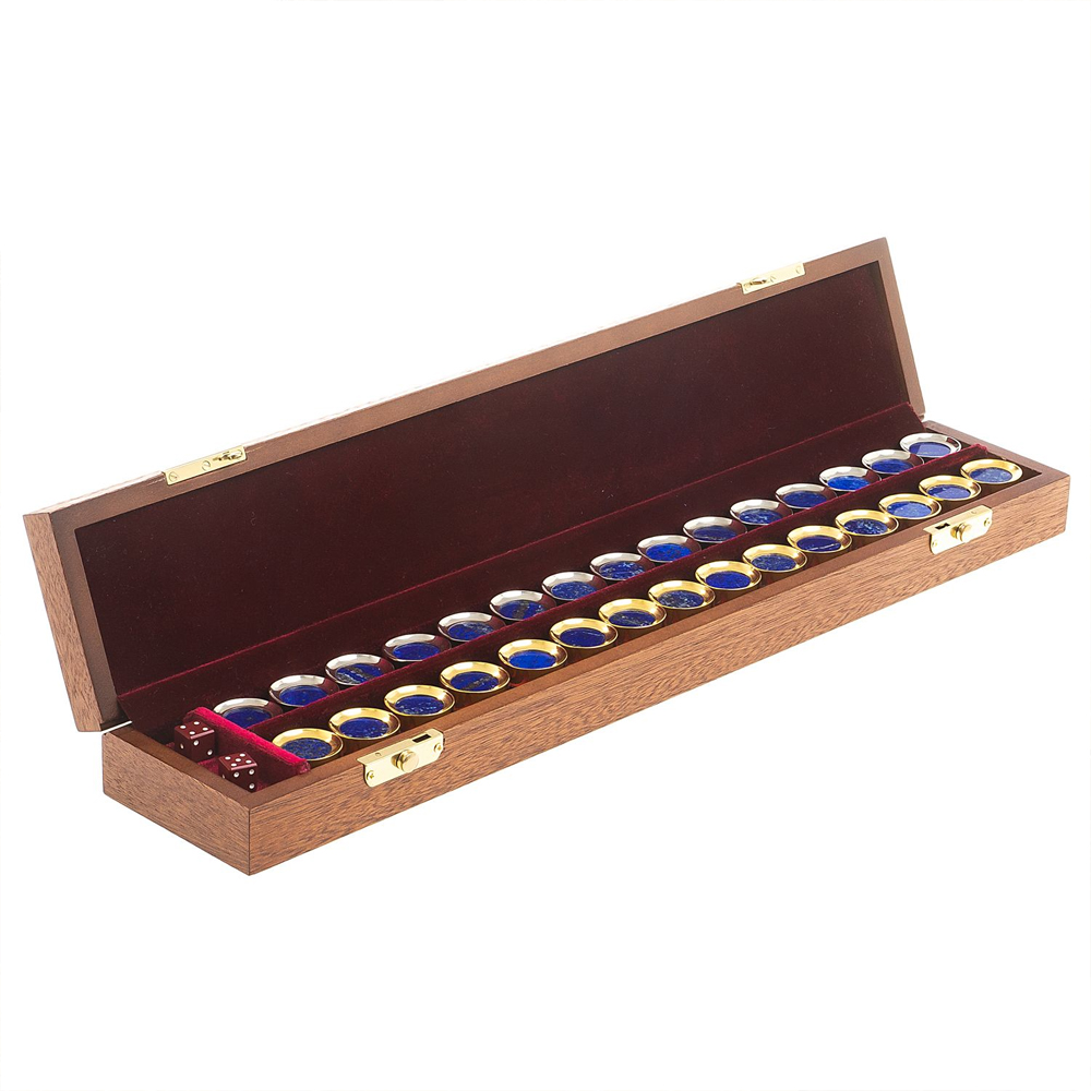 Нарды настольные из натурального камня лазурит и долерит Backgammon from Stone