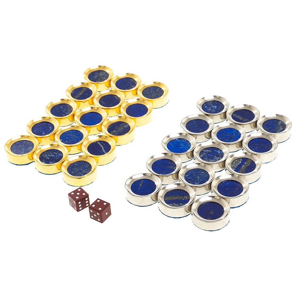 Нарды настольные из натурального камня лазурит и долерит Backgammon from Stone