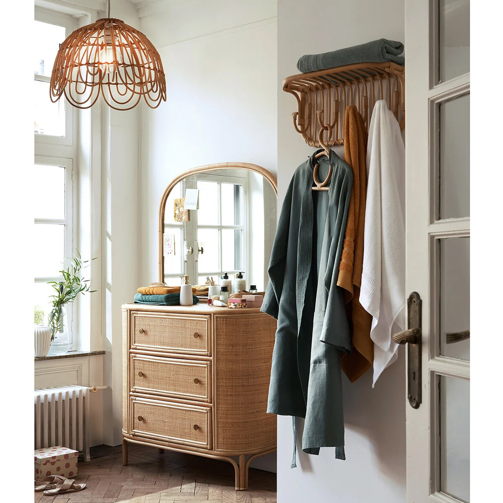 Настенная вешалка из ротанга с полкой Willa Wall Shelf Hanger