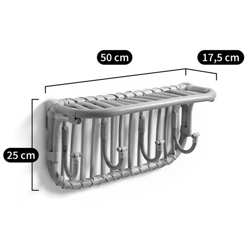Настенная вешалка из ротанга с полкой Willa Wall Shelf Hanger