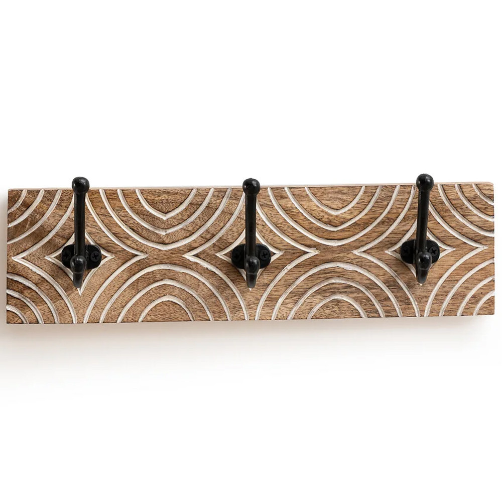 Настенная вешалка с крючками из дерева манго Eda Mango Wood Hanger